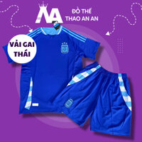 Bộ quần áo bóng đá tuyển Argentina sân khách 3 sao - đồ đá banh Messi - vải gai Thái chuẩn thi đấu (Đồ thể thao An An)