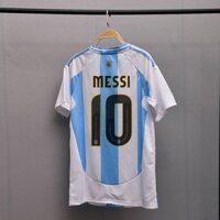 Bộ Quần Áo Bóng Đá Tuyển Argentina Trắng xanh mới nhất 2024/25 - Áo Messi số 10 vải thái cao cấp