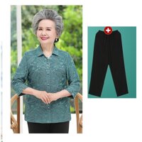 Bộ quần áo cao cấp cho người già  la bang - xanh,5XL