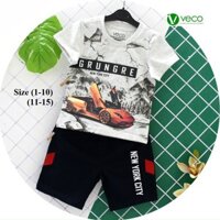 Bộ quần áo cao cấp VECO bé trai 10-30kg  - Mẫu mới 2021