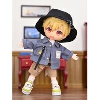 Bộ Quần Áo Chất Liệu denim Cho Búp Bê Barbie GSC YMY obitsu11 1 / 12 BJD BODY9 DDF ufdoll ob11