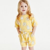 Bộ quần áo cho bé gái bộ quần áo trẻ sơ sinh thường ngắn tay ngắn bộ quần áo trẻ em hai-piece