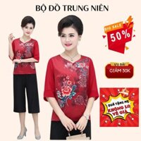 Bộ quần áo cho người già trúc mai,bộ đồ trung niên SULA