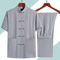 Bộ quần áo cổ tàu cho người già, bộ đũi nam trung niên cho bố