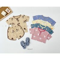 Bộ quần áo cộc bổ trụ cho bé chất thun lạnh Mimonri Mi241 họa tiết con vật