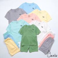 Bộ Quần Áo Cộc Cài Vai Thun Cotton Lạnh Bexiu Bx Mềm Mượt Mát Cho Bé