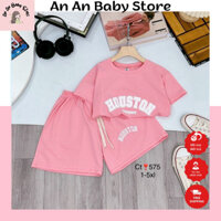 Bộ quần áo cộc tay cho bé in hình Hous