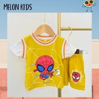 Bộ quần áo cộc tay cho bé trai vải cotton có viền tay MELON KIDS ML005