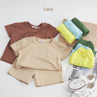 Bộ quần áo cộc tay cho bé trai gái Borie chất liệu cotton lạnh thấm hút mồ hôi tốt A004