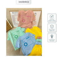 Bộ quần áo cộc tay MIRRO cho bé trai bé gái màu pastel chất vải cotton coolair mềm mát size 12-47kg