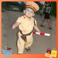 Bộ quần áo công an giao thông trẻ em đầy đủ phụ kiện
