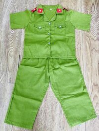 Bộ quần áo Công An Hình Sự Ngắn Tay Cho Bé (Kèm Mũ Vải Mềm, Gậy, Còi)