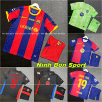 Bộ Quần Áo Đá Banh Barca, Áo Bóng Đá CLB Barcelona 2025 - Chuẩn Mẫu Thi Đấu - Vải Polyester Gai Thái