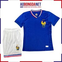 Bộ Quần Áo Đá Bóng Đội Tuyển Pháp Euro 2024, Đồ Thể Thao Chất Liệu Vải Mè Caro Thoáng Khí