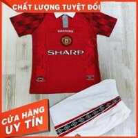 Bộ quần áo đá bóng polo mu manutd sharp umbro quần trắng vải spf thái logo thêu