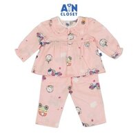 Bộ quần áo Dài bé gái họa tiết Kỳ Lân Hồng Xô sợi tre - AICDBGL8NSK9 - AIN Closet