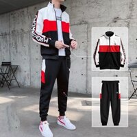 Bộ Quần Áo Dài Nỉ COTTON Nam Nữ Unisex Kéo Khóa Phối Vệt Màu Ngực FRANCISB QA NAM 1000097V1