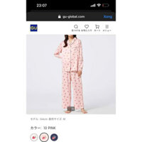 Bộ quần áo dài pyjama nữ hình bộ ngủ dài Rilakkuma dễ thương, xinh xắn GU- Nhật Bản [Hàng chính hãng,săn sale ảnh thật]