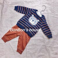 Bộ quần áo dài tay Carter size 6m - Chất nỉ bông nỉ da cá mặc mùa thu đông - Bộ bé trai