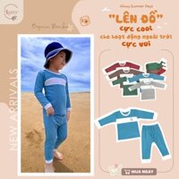 Bộ Quần Áo dài tay cổ tròn thu đông nhà Luxry chất liệu vải sợi tre cho bé trai bé gái từ 1-6 tuổi