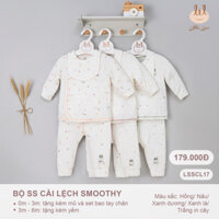 Bộ Quần Áo Dài Tay Little Love Kèm Mũ, Bao tay Bao Chân Mềm Mịn Cho Bé Sơ Sinh