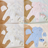 Bộ Quần Áo Dài Tay Little Love Kèm Mũ, Bao tay Bao Chân Mềm Mịn Cho Bé Sơ Sinh