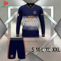 BỘ QUẦN ÁO DÀI TAY MANCHESTER UNITED 2021 2022 XANH ĐEN – THUN LẠNH CAO CẤP