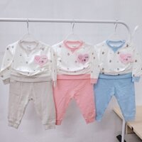 Bộ quần áo dài tay Mom Mom Avaler cổ tròn cúc vai điều hòa 4 mùa thu đông cotton modal bé trai bé gái 9m- 4 tuổi