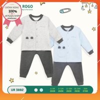 Bộ quần áo dài tay trần bông UalaRogo khuy giữa tai thỏ UR3882