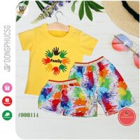 Bộ quần áo đi biển nổi bật cho gia đình hội nhóm cặp đôi nam nữ thun dày dặn DDB114 DONGPHUCSG - Bộ nữBé gái - Size 2