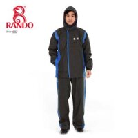BỘ QUẦN ÁO ĐI MƯA 2 LỚP GIỮ ẤM, RANDO Chính Hãng, Vải Dù Cao Cấp Không Thấm Nước, Phản Quang An Toàn - Bộ 2 Lớp TTCC - Phối xanh biển - 2XL