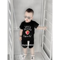 Bộ quần áo doclee santa cho bé trai , set áo phông quần short cho bé , Kid_genz
