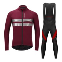Bộ quần áo đua xe đạp bằng chất liệu vải polyester cao cấp, thoáng khí và chống nước-Màu đỏ-Size XXL