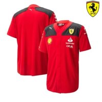 Bộ Quần Áo Đua Xe F1 + Áo Thun Tay Ngắn In Logo Ferrari Team F1 Thời Trang Mùa Hè 2023