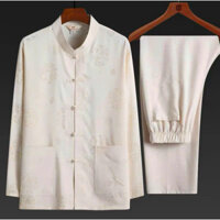 Bộ quần áo đũi cổ tàu dài tay nam trung niên cho bố
