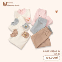 Bộ quần áo giữ nhiệt bé trai bé gái UNBEE phối túi chất bamboo nhung siêu ấm - Bộ đồ mùa đông cho bé