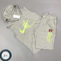 Bộ quần áo Gym Nam Xẻ Nách - Áo Ba Lỗ Có Mũ Thể Thao - Chất cotton mềm mịn