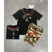 Bộ quần áo hè NIKE JORDAN đen phối quần họa tiết camo - Thời Trang Thể Thao Cao Cấp WinMax