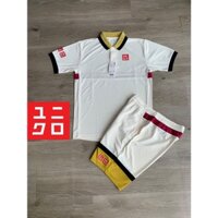 Bộ quần áo hè Uniqlo trắng phối cổ vàng - Thời Trang Thể Thao Cao Cấp WinMax