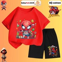 Bộ quần áo hình Người Nhện Spiderman đi học bé trai BABYMALLHCM đồ bộ thun cho bé chất cotton mềm mịn