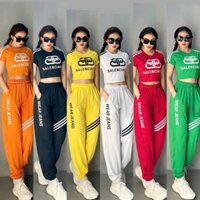 Bộ quần áo jogger thể thao cho nữ chất thun lạnh dày dặn co giãn 4 chiều tập gym,yoga,earobic sport