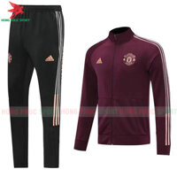 Bộ quần áo khoác bóng đá Manchester United 2021 đỏ đô – vải nỉ