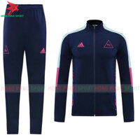 Bộ quần áo khoác bóng đá ADIDAS 2021 xanh đen – vải nỉ