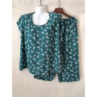 Bộ quần áo lanh quần lửng mặc nhà cho người già trung niên cao tuổi