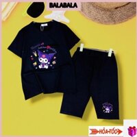 Bộ quần áo legging cho bé gái 8 -14 TUOI, set áo phông quần đùi legging  KOROMI tím  chất COTTON trẻ em