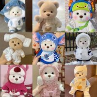 Bộ Quần Áo Lena Gấu Bông Cá Mập Đội Mũ Lena Thủ Công 30cm Dành Cho Búp Bê Gấu Teddy