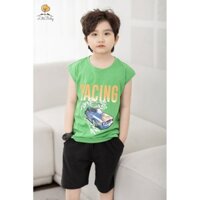 Bộ quần áo LITIBABY vải cotton sát nách cho bé trai size 11kg - 30kg