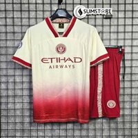 Bộ Quần Áo Man City Kem Đỏ
