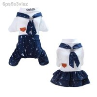 Bộ quần áo màu xanh hải quân xinh xắn cho thú cưng