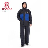 BỘ QUẦN ÁO MƯA 2 Lớp Giữ Ấm RB8, Chính Hãng RANDO, Vải Dù Cao Cấp, Thời Trang, Bền Bỉ Không Thấm Nước Cho Đi Phượt - Áo Mưa Bộ RB8,Xanh-L
